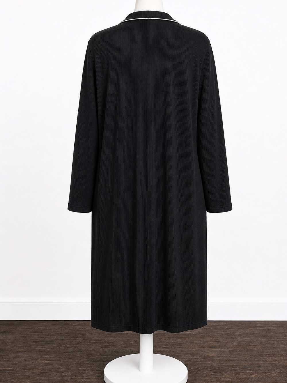 Torrid Super Soft Sleep Shirt Dress Black Rib Knit Button Front 4X - Picture 6 of 8